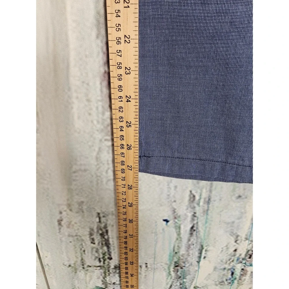 Cremieux Chino Pants 38x30 Blue Micro Check Cotton Straight Leg Business Casual